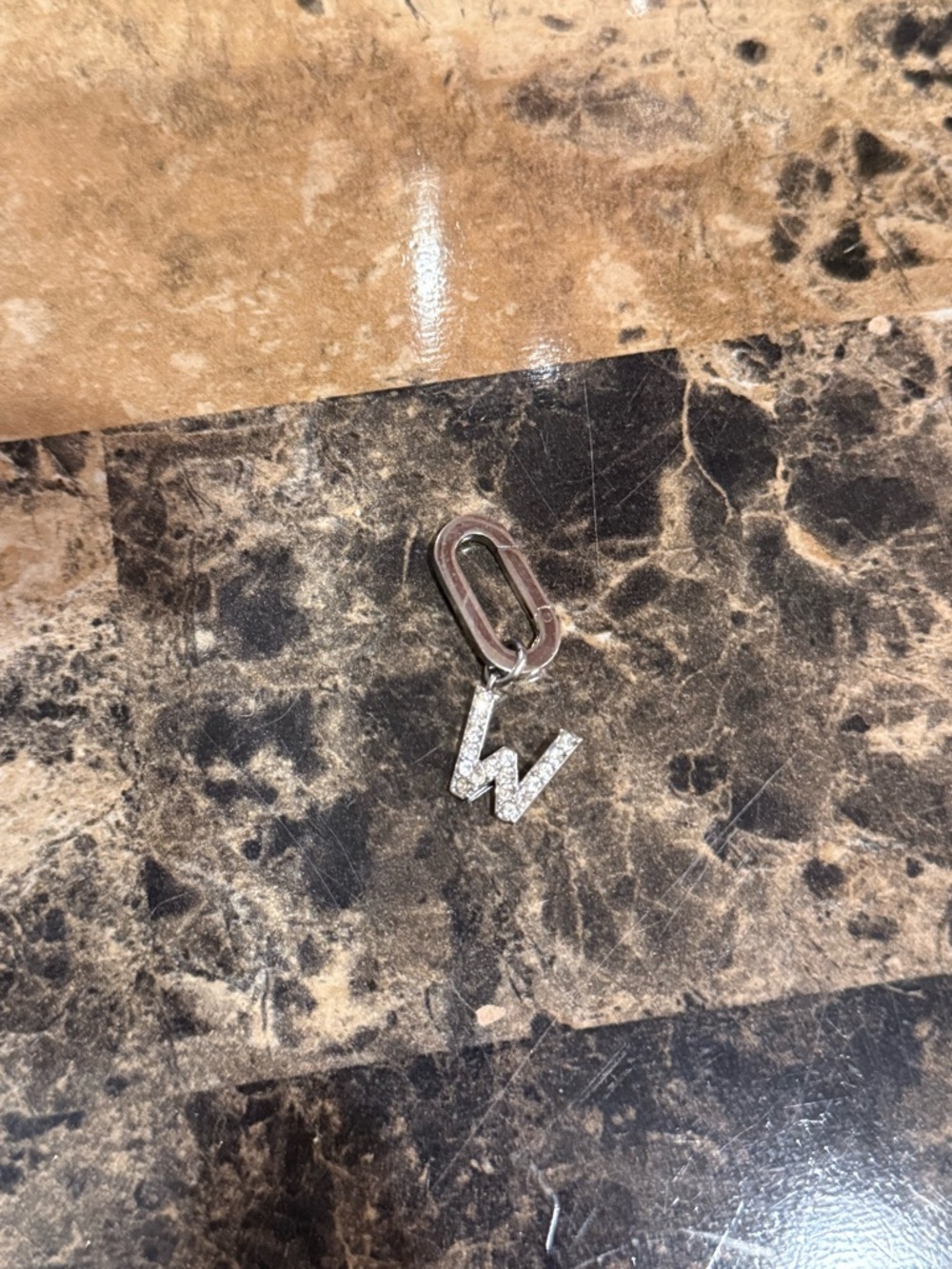 Henri Bendel Pavé Crystal Initial "W"  Charm / Pendant - Picture 2 of 8